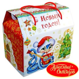 Детский новогодний подарок в картонной упаковке весом 950 грамм по цене 1108 руб в Петрозаводске